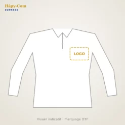 Polo manches longues femme personnalisé – visuel indicatif