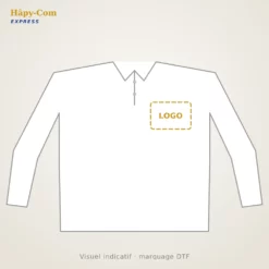 Polo manches longues homme personnalisé – visuel indicatif