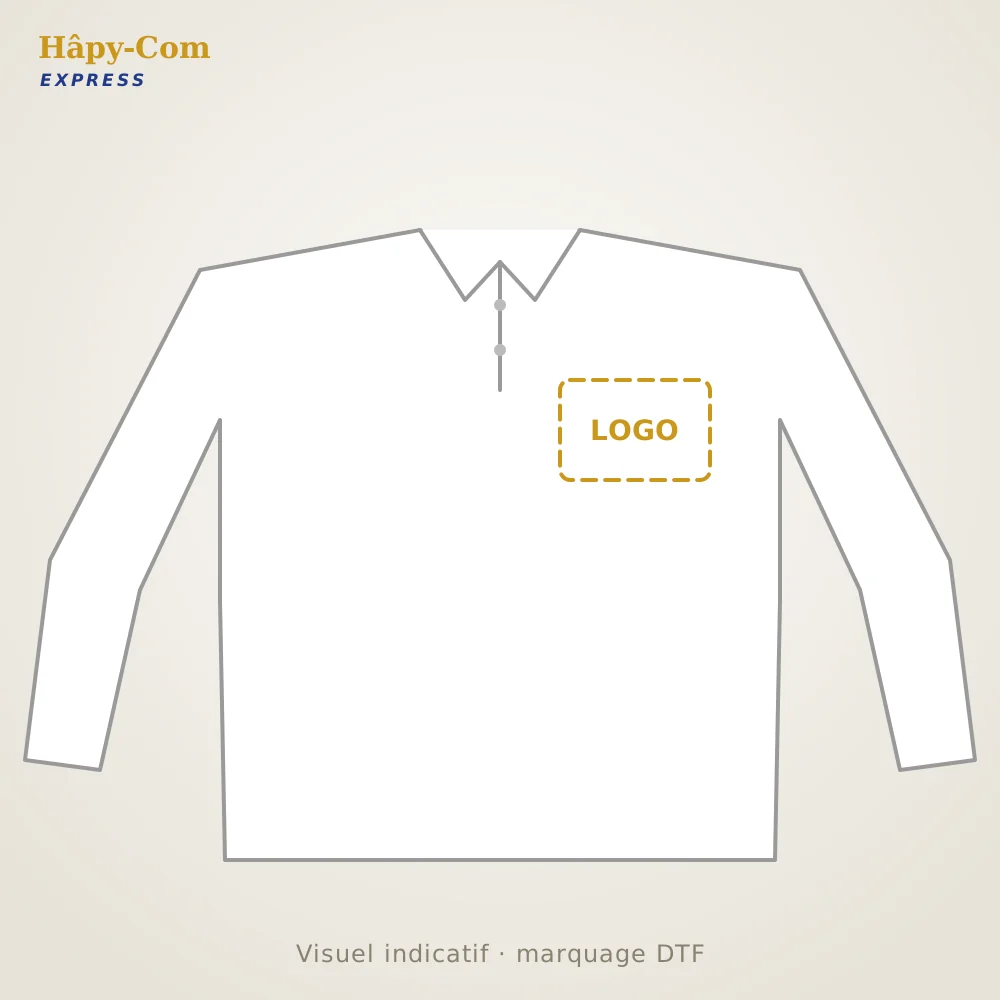 Polo ml homme Polo manches longues homme personnalisé – visuel indicatif