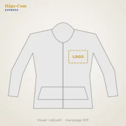 Sweat zippé à capuche femme personnalisé – visuel indicatif