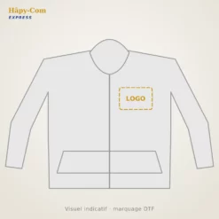 Sweat zippé à capuche homme personnalisé – visuel indicatif