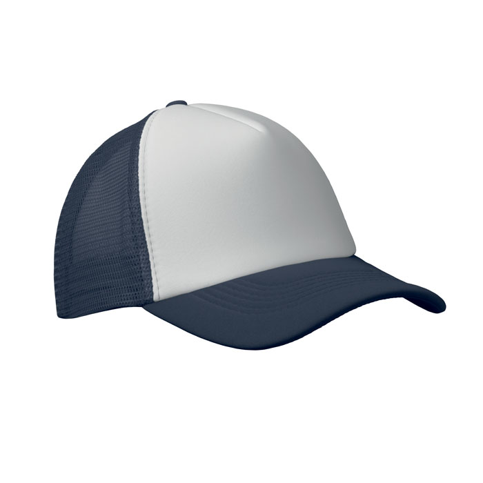 Casquette trucker personnalisée – Blanc/bleu foncé Casquette trucker personnalisée – Blanc/bleu foncé