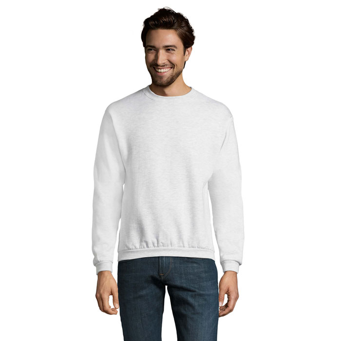 Sweat col rond sans capuche personnalisé – Blanc chiné Sweat col rond sans capuche personnalisé – Blanc chiné