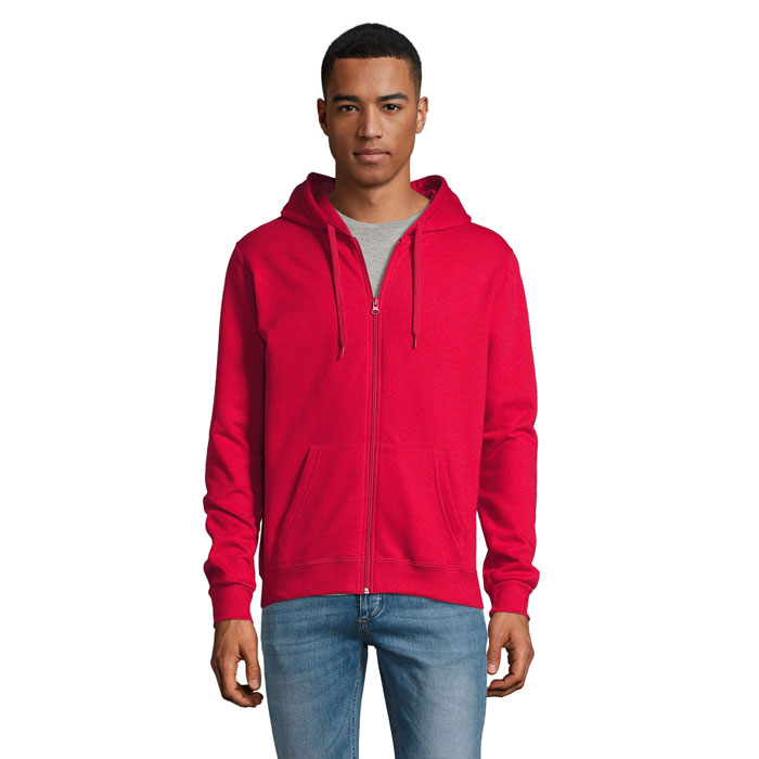 Sweat zippé à capuche personnalisé – Rouge Sweat zippé à capuche personnalisé – Rouge