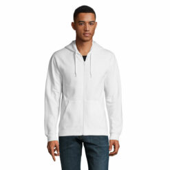 Sweat zippé à capuche personnalisé – Blanc