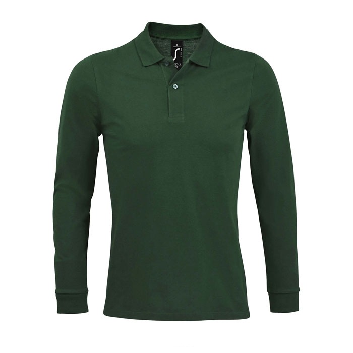 Polo manches longues personnalisé – Vert bouteille Polo manches longues personnalisé – Vert bouteille