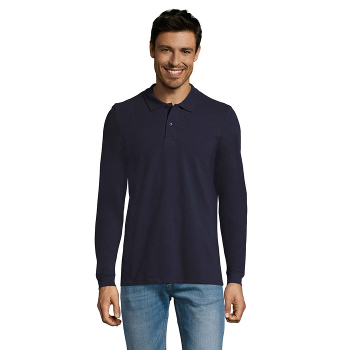 Polo manches longues personnalisé – French marine Polo manches longues personnalisé – French marine