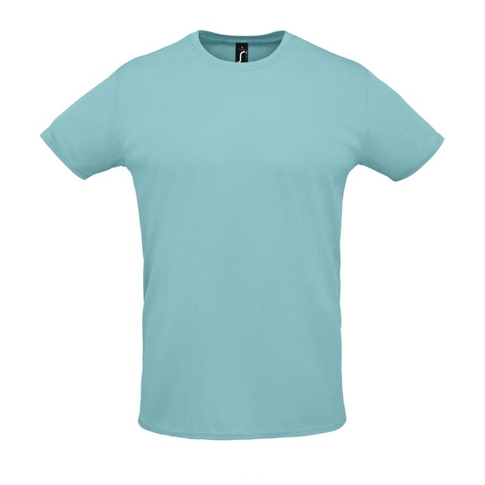 Tee-shirt de sport respirant personnalisé – Bleu piscine Tee-shirt de sport respirant personnalisé – Bleu piscine