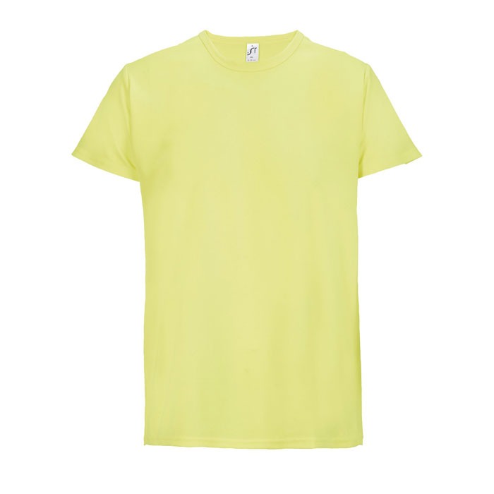 Tee-shirt de sport respirant personnalisé – Jaune fluo Tee-shirt de sport respirant personnalisé – Jaune fluo