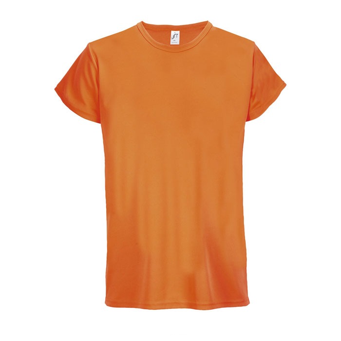 Tee-shirt de sport respirant personnalisé – Orange fluo Tee-shirt de sport respirant personnalisé – Orange fluo