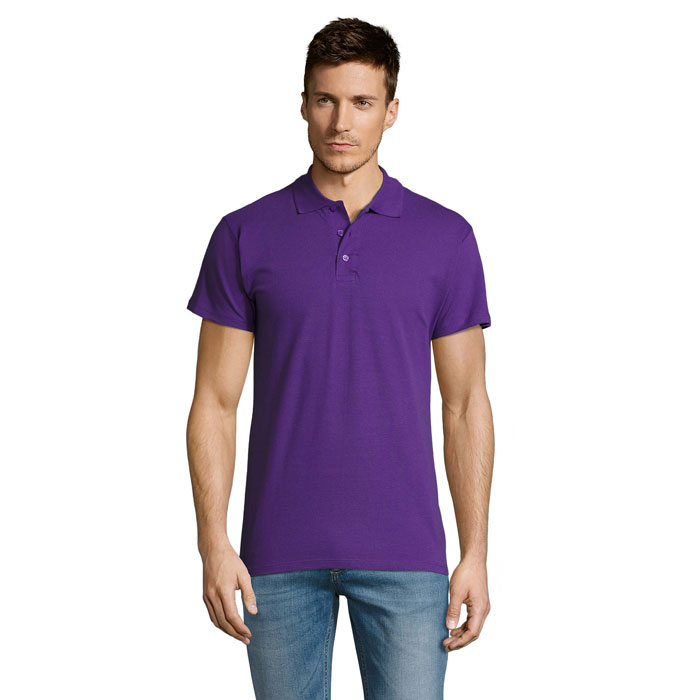 Polo manches courtes personnalisé – Violet foncé Polo manches courtes personnalisé – Violet foncé