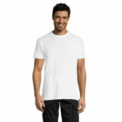 Tee-shirt manches courtes col rond personnalisé – Blanc
