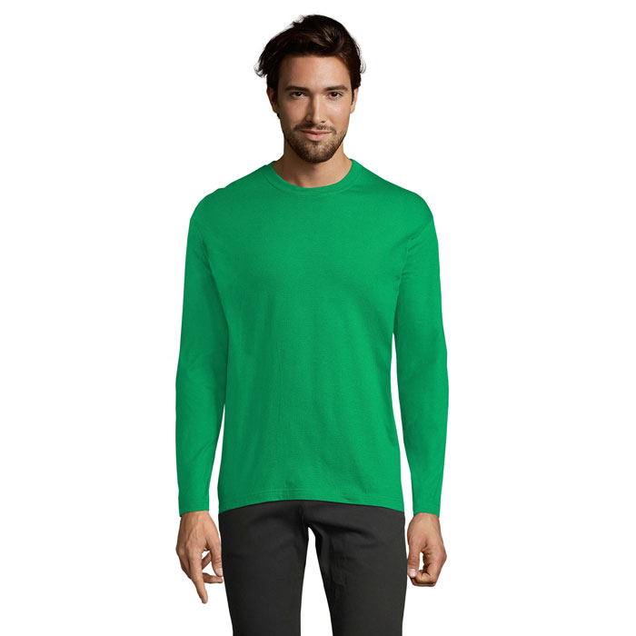 Tee-shirt manches longues col rond personnalisé – Vert prairie Tee-shirt manches longues col rond personnalisé – Vert prairie