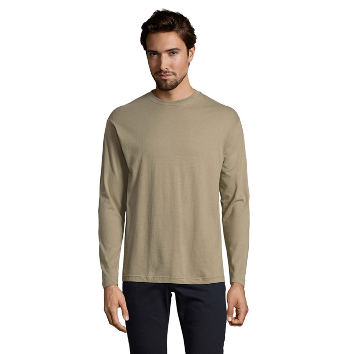 Tee-shirt manches longues col rond personnalisé – Kaki Tee-shirt manches longues col rond personnalisé – Kaki