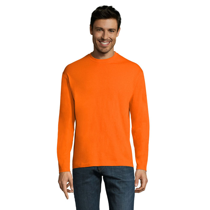 Tee-shirt manches longues col rond personnalisé – Orange Tee-shirt manches longues col rond personnalisé – Orange