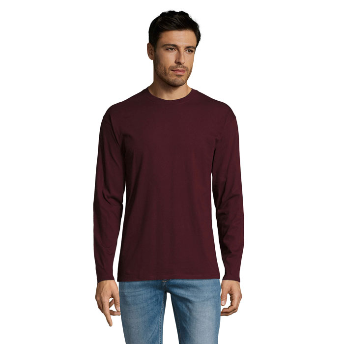 Tee-shirt manches longues col rond personnalisé – Sang de bœuf Tee-shirt manches longues col rond personnalisé – Sang de bœuf