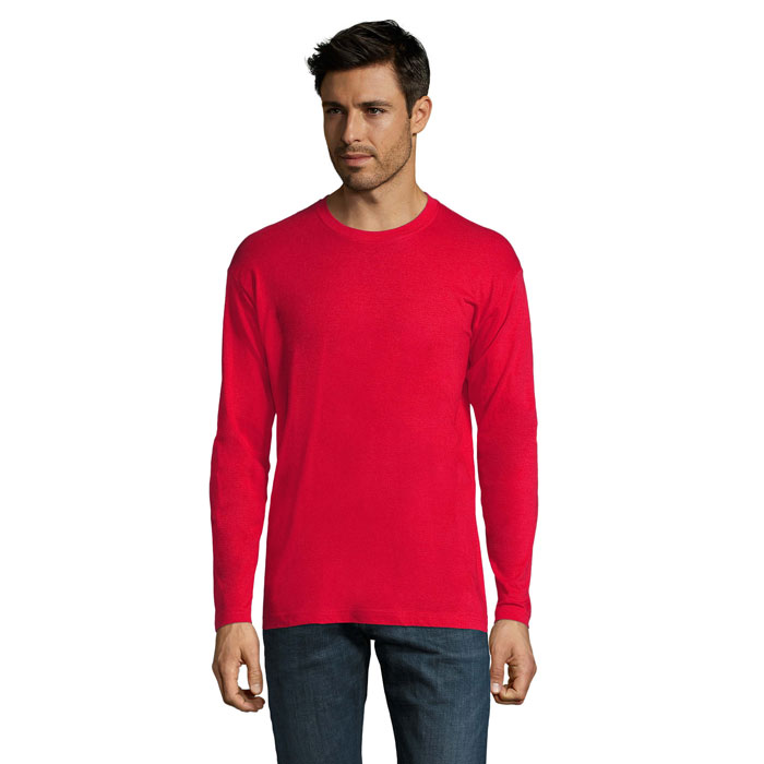 Tee-shirt manches longues col rond personnalisé – Rouge Tee-shirt manches longues col rond personnalisé – Rouge