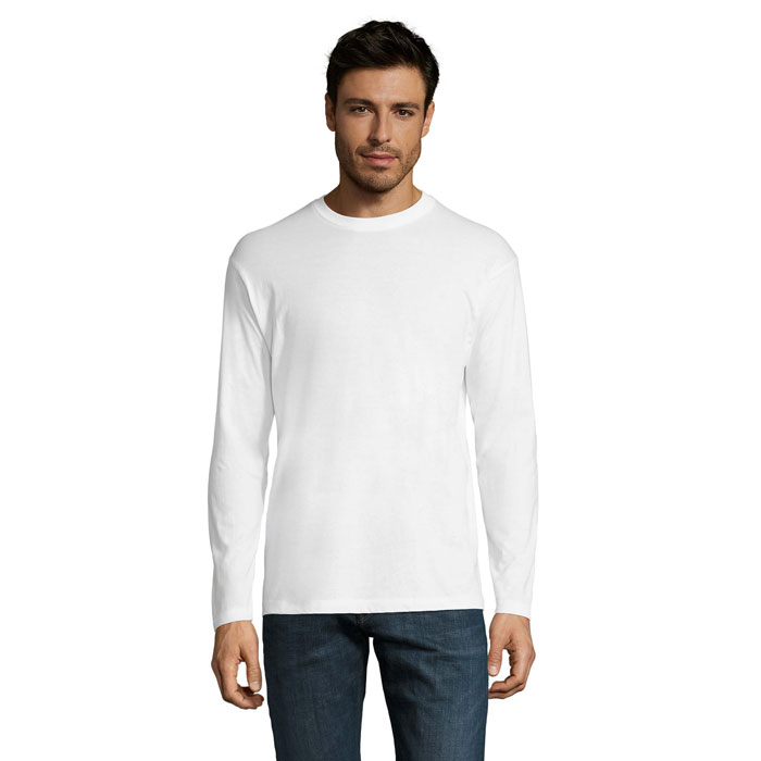 Tee-shirt manches longues col rond personnalisé – Blanc Tee-shirt manches longues col rond personnalisé – Blanc