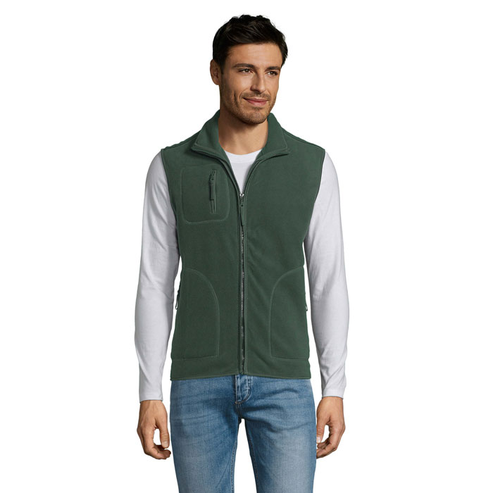 Gilet polaire sans manches personnalisé – Vert sapin Gilet polaire sans manches personnalisé – Vert sapin