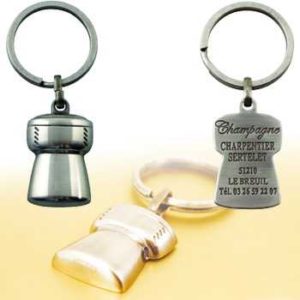 PORTE CLES BOUCHON DE CHAMPAGNE 3D 1 FACE