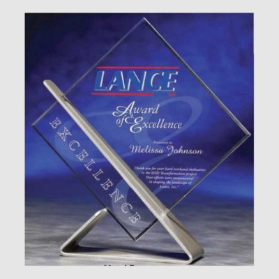 TROPHÉE PLEXIGLASS MÉTAL CARRÉ