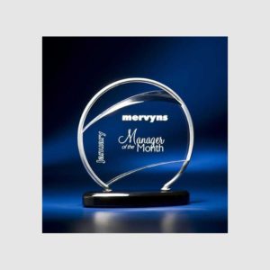 TROPHÉE PLEXIGLASS ROND NOIR