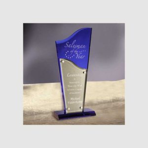 TROPHÉE PLEXIGLASS BLEU 1411