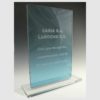TROPHÉE VERRE RECTANGLE BLEU