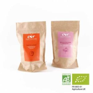 Graines en sachet kraft avec terre