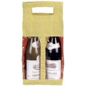 Sac 2 bouteilles Beige/Bordeaux