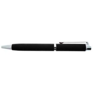 STYLO BILLE METAL+ASPECT GOMME NOIR