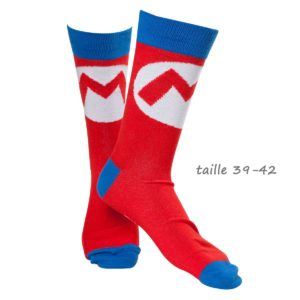 Chaussettes Logo Mario Nintendo : Chaussettes Logo Mario taille 39/42
