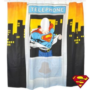 Rideau de Douche Superman Cabine Telephonique