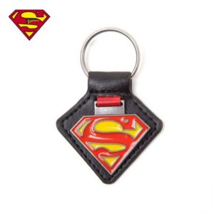 Porte-Cles Superman Metallique Simili-Cuir