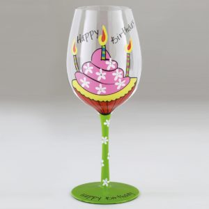 Grand Verre a Pied Fantaisie Happy Birthday