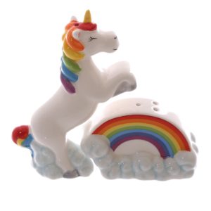 Saliere et Poivriere Licorne Arc-en-Ciel