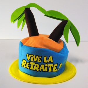 Chapeau Palmiers Vive la Retraite