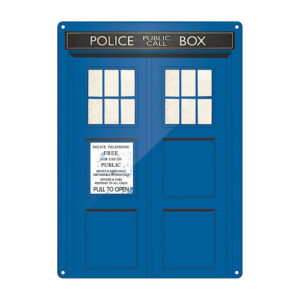 Grande Plaque Metallique Tardis Dr Who