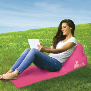 Tapis avec Dossier Gonflable : Tapis avec Dossier Gonflable Rose