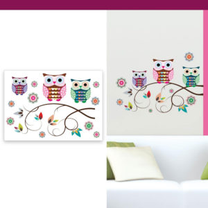 Stickers Chouettes et Fleurs