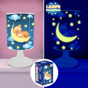 Lampe de Chevet Nounours Lune Phosphorescente