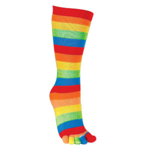 Chaussettes a Orteils Rayees Multicolores