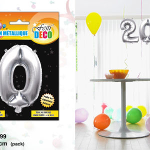 Maxi Ballon Metallique Chiffre Anniversaire : Chiffre 0