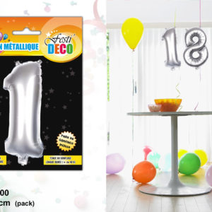 Maxi Ballon Metallique Chiffre Anniversaire : Chiffre 1