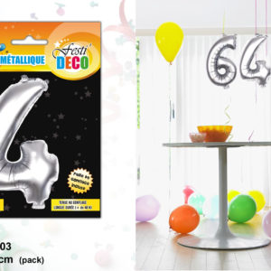 Maxi Ballon Metallique Chiffre Anniversaire : Chiffre 4