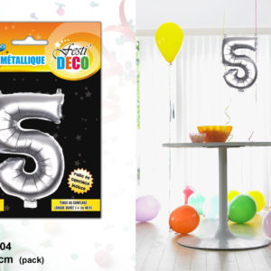Maxi Ballon Metallique Chiffre Anniversaire : Chiffre 5