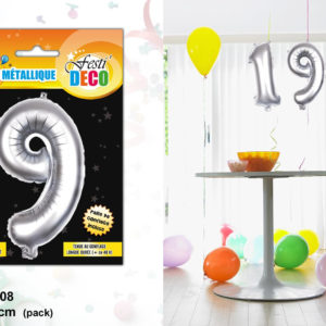 Maxi Ballon Metallique Chiffre Anniversaire : Chiffre 9