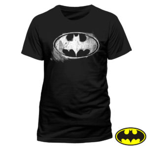 T-Shirt Batman Noir Logo Effet Craie : M