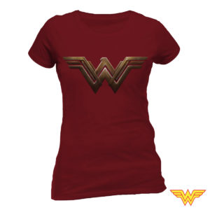 T-Shirt Wonder Woman Femme Bordeaux : L