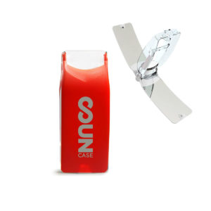 Briquet Solaire Bi-Energie : Briquet Bi-Energie Rouge